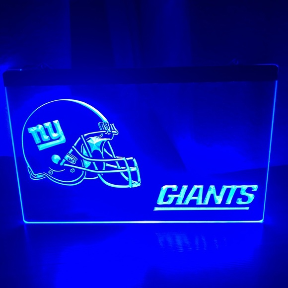 NEW YORK GIANTS LED NEON BLUE LIGHT SIGN 8x12 - Picture 2 of 4